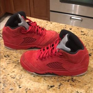 Boys Red Soft Velvet Nike Jordan’s